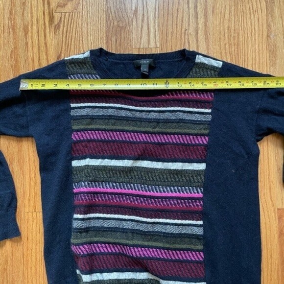 J. CREW wool rabbit hair blend preppy academia retro striped sweater stripe XS/S - Picture 4 of 10